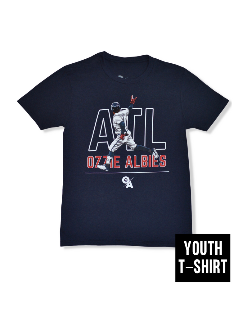 Ozzie Albies Atlanta Braves Youth Red Roster Name & Number T-Shirt 